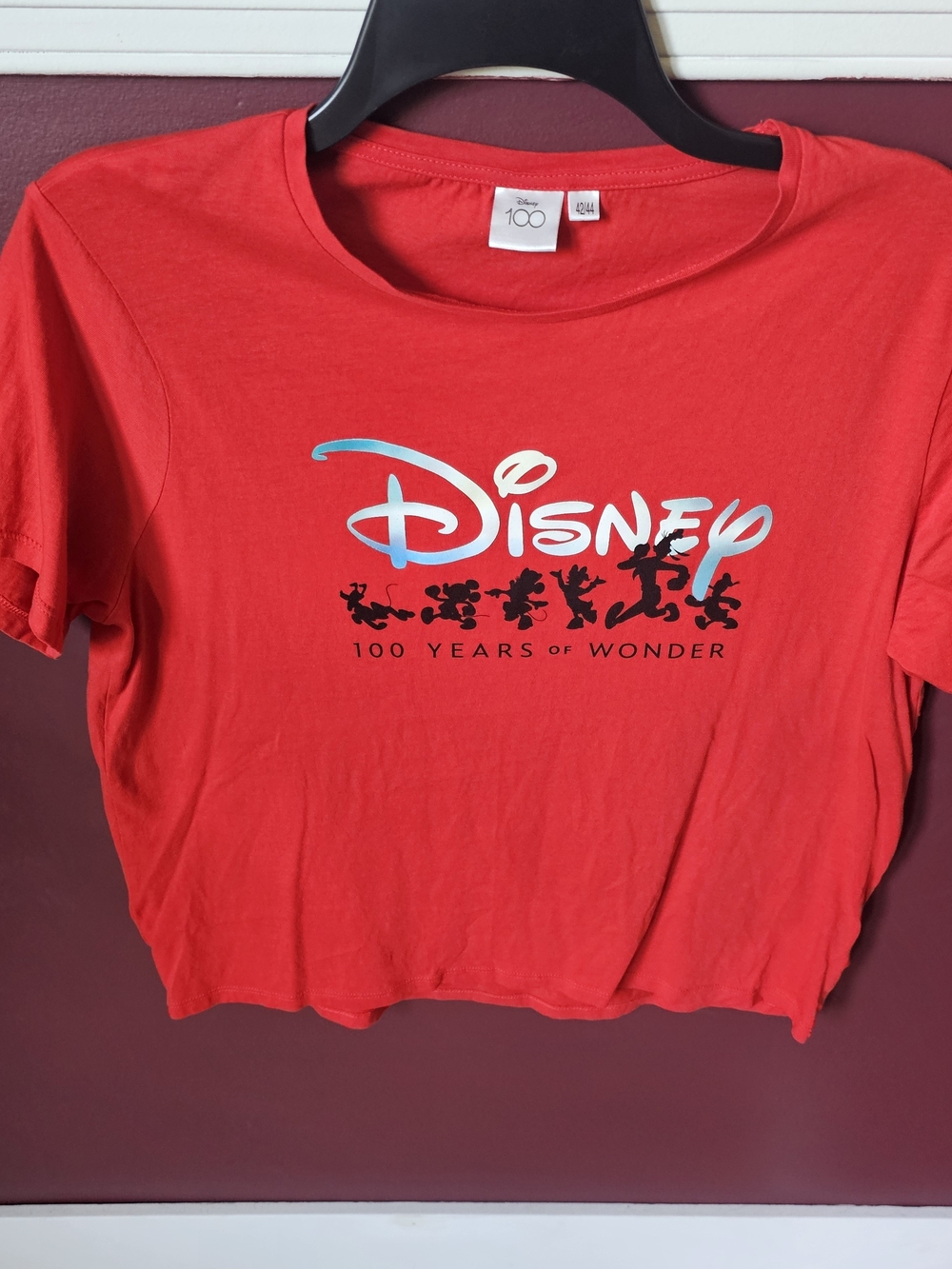 Disney Red '100 Years of Wonder' Logo Tee